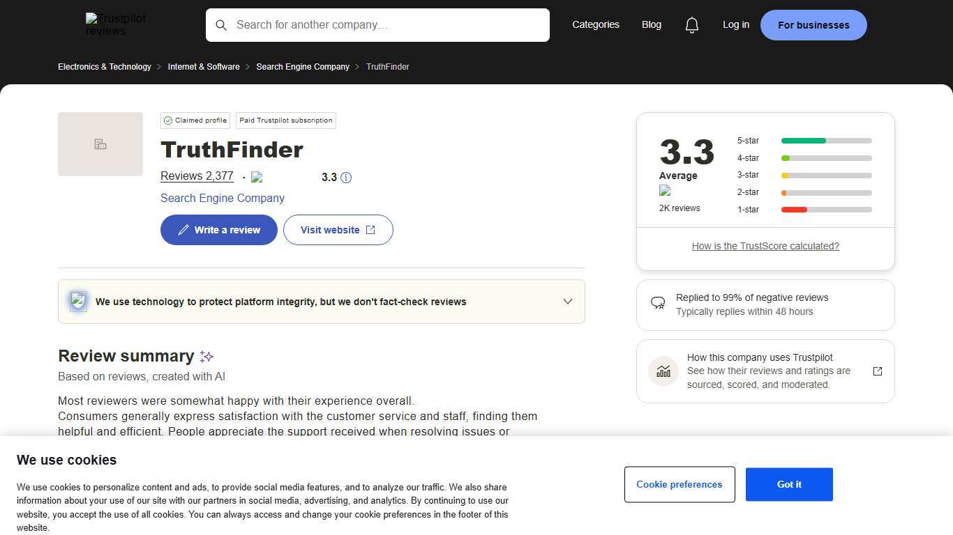 TruthFinder Reviews Read Customer Service Reviews of truthfinder.com 7 of 117